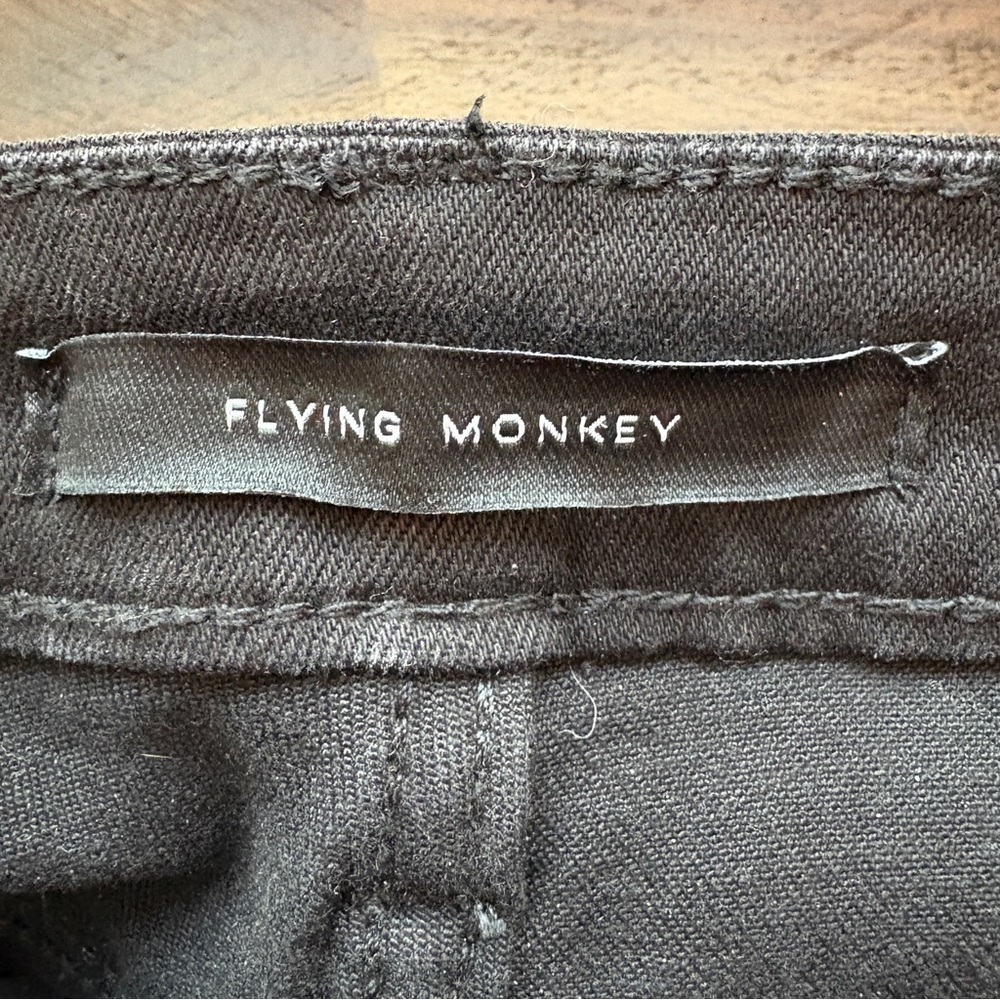 Flying Monkey Black High Rise Split‎ Flare Stretch Long Jean Womens 24 Tall NWT - Picture 3 of 12